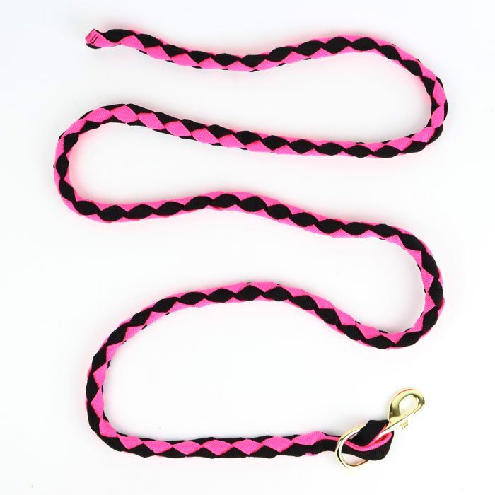 Riimunnaru salmiakki 2,1m pinkki-musta Pro Equitare - Hevosen nylonriimunarut - 038648 - 1