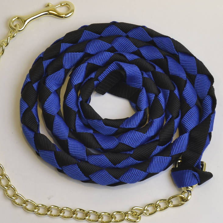 Riimunnaru salmiakki 2m + 50cm ketju sini-musta Equitare - Hevosen nylonriimunarut - 018358 - 1