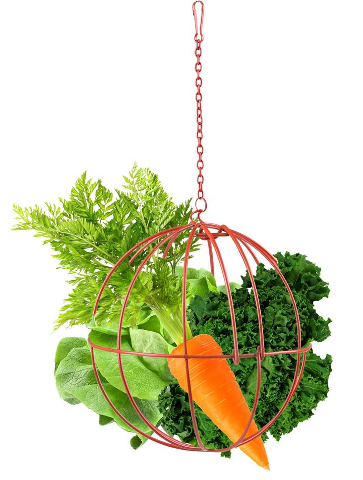 Roikkuva metallipallo vihanneksille 15cm Flamingo - Pieneläinten juoma- ja ruokinta-astiat - 036398 - 1