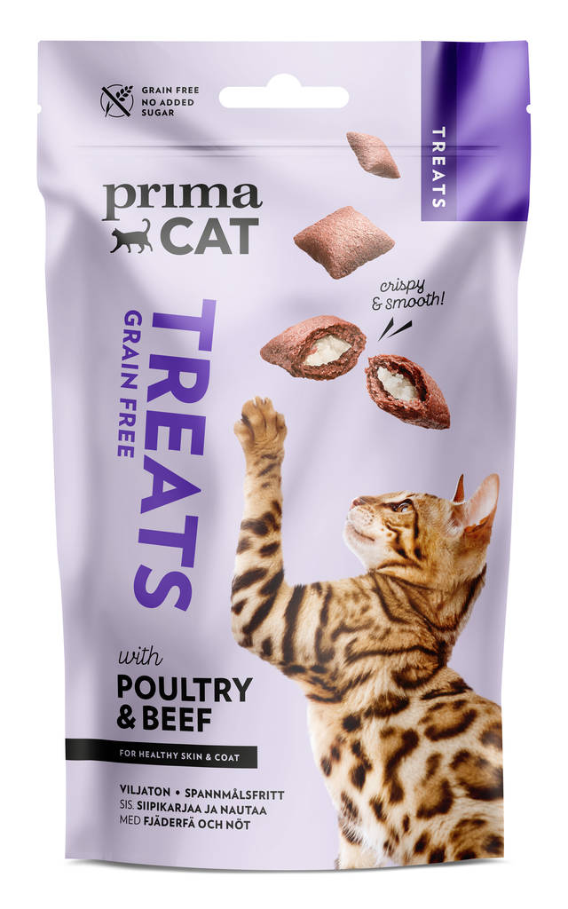 Treats Crunchy Skin & Coat 40g PrimaCat - Kissan herkut ja makupalat - 029908 - 1