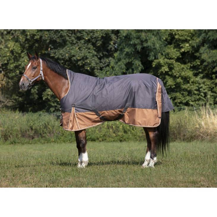 Ulkoloimi Aisance 150g High Neck ruskea/harmaa Equitheme Tyrex - Hevosen kevyttoppaloimet ulkoiluun - 015518 - 1