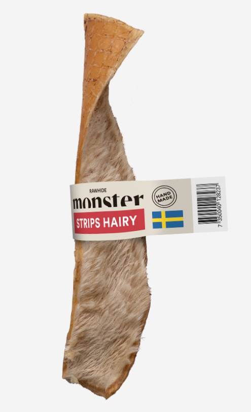 Puruliuska Rawhide Hairy Beef Strip 15cm KPL monster - Koirien puruluut - 046888 - 1