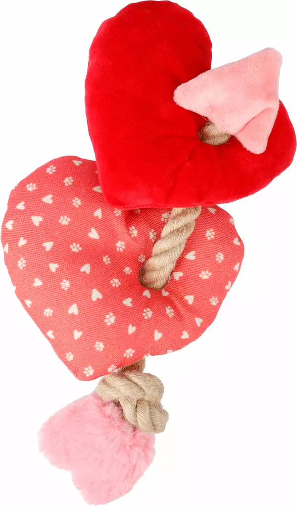 Köysilelu Lieve Heart 28cm puna-pinkki Flamingo - Koiran köysilelut - 055568 - 1