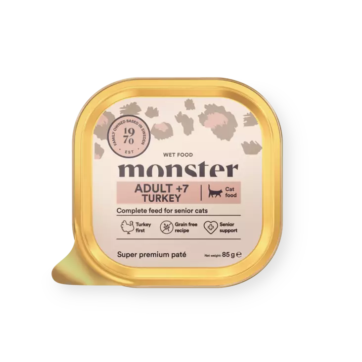 Adult 7+ Turkey (kalkkuna) pate 85g monster cat - Ikääntyvien kissojen säilykkeet - 059878 - 1