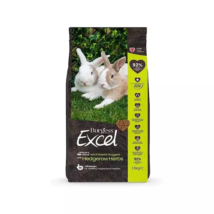 Adult Rabbit Hedgerow Herbs 1,5kg Excel Burgess - Kanin ruoka - 052738 - 1