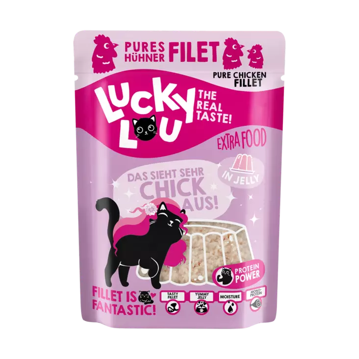 Extrafile kana 70g jelly Lucky Lou - Aikuisten kissojen säilykkeet - 051078 - 1