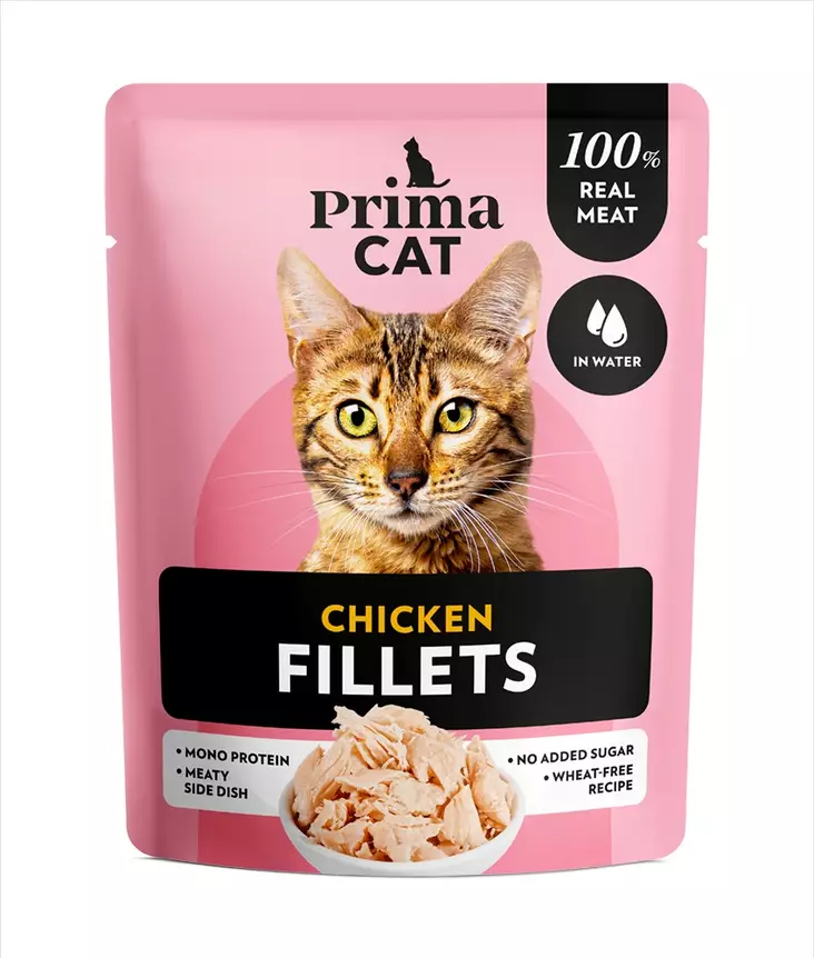 Fillets kanaa vedessä 50g PrimaCat - Aikuisten kissojen säilykkeet - 029898 - 2