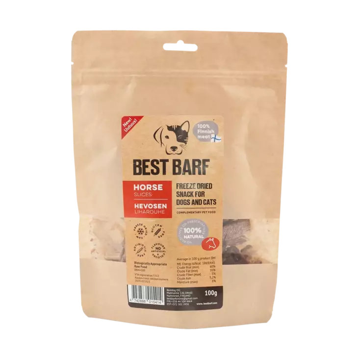 Hevosen liharouhe 100g Best Barf - Koiran herkut ja makupalat - 045368 - 1