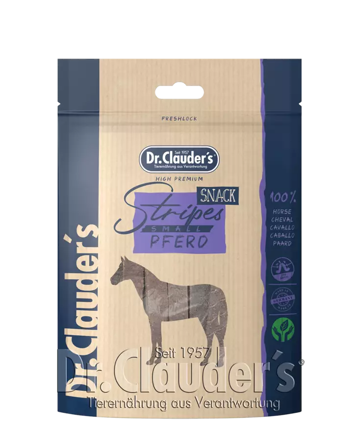 Hevosliuska Stripe Snack S 80g Dr.Clauder's - Koiran herkut ja makupalat - 046958 - 1