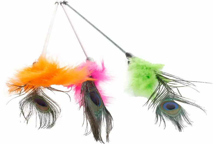 Huiska Glitty Dangler 36cm värimix Flamingo - Kissan huiskat ja onkilelut - 059358 - 1