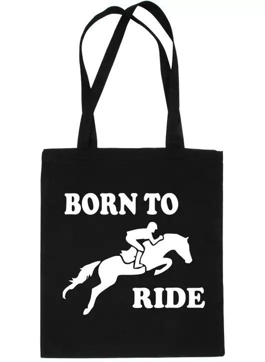 Kangaskassi 38x42cm Born To Ride musta Print4U - Ratsastajan asusteet - 056658 - 2