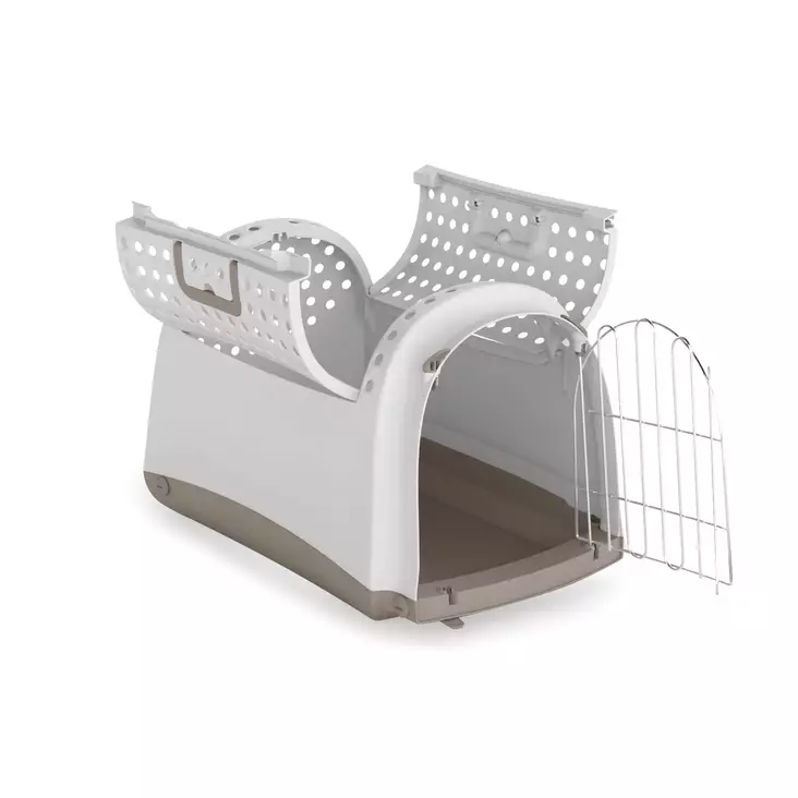 Kuljetusboxi Linus 50x32x34,5cm vaaleanharmaa - Koiran muoviboxit - 048998 - 1