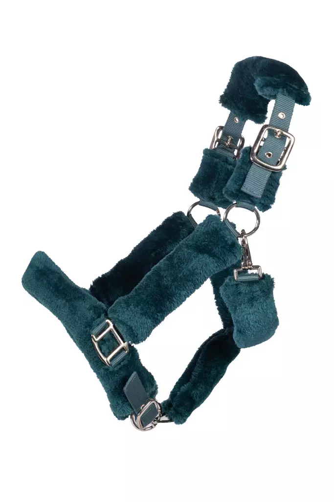 Nylonriimu Amina tekoturkispehmusteilla poneille petrooli HKM-sports - Hevosen nylonriimut - 059188 - 1