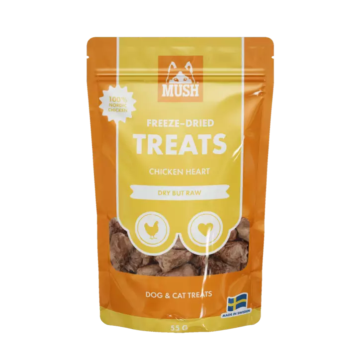 Pakastekuivattu kanan sydän 55g MUSH Treats - Koirien puruluut - 051048 - 1