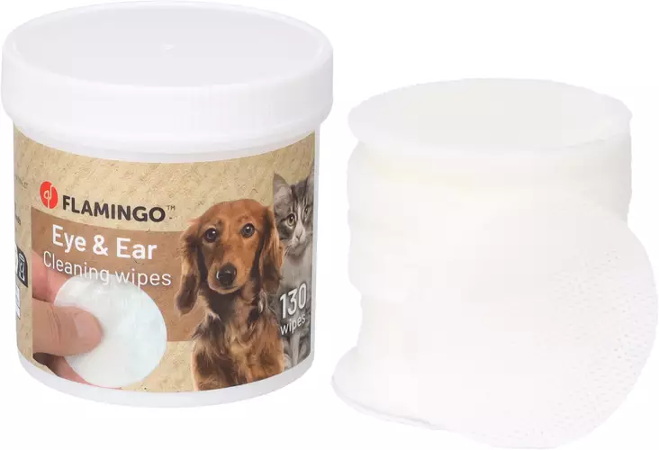 Puhdistuslaput silmät & korvat 130kpl 7cm Reini Flamingo - Koiran puhdistusliinat ja kuivapesu - 057628 - 1