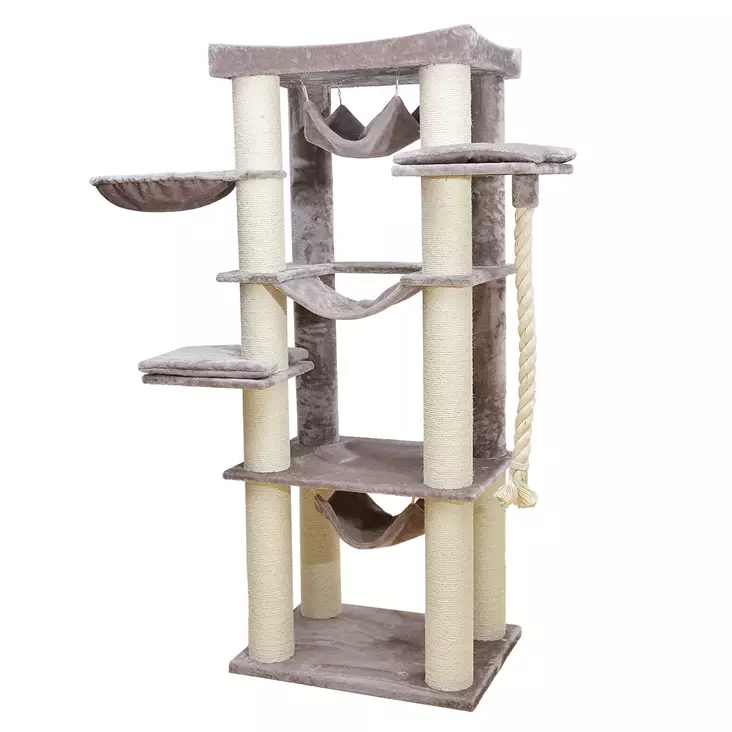 Raapimapuu Cambridge 80x60x197cm harmaa EBI - Kissan korkeat ja isot raapimapuut - 047288 - 1