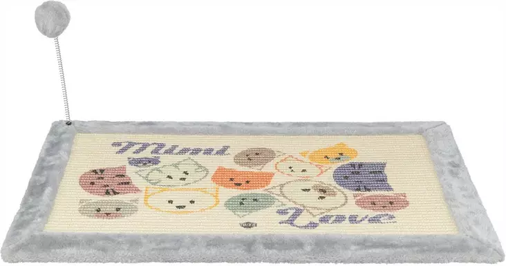 Raapimismatto Mimi jousilelulla 70x45cm harmaa Trixie - Kissan raapimalaudat ja -tolpat - 057998 - 1