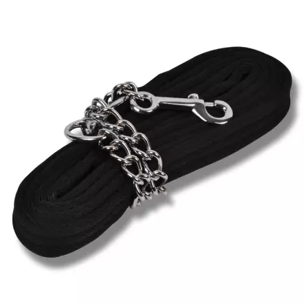 Riimunnaru ketjulla 2,9m musta Hansbo Sport - Hevosen nylonriimunarut - 000918 - 1