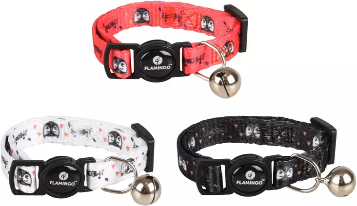 Säädettävä kissanpennun panta Simba 15x22x1cm värimix Flamingo - Pienen kissan ja pennun pannat - 056278 - 1