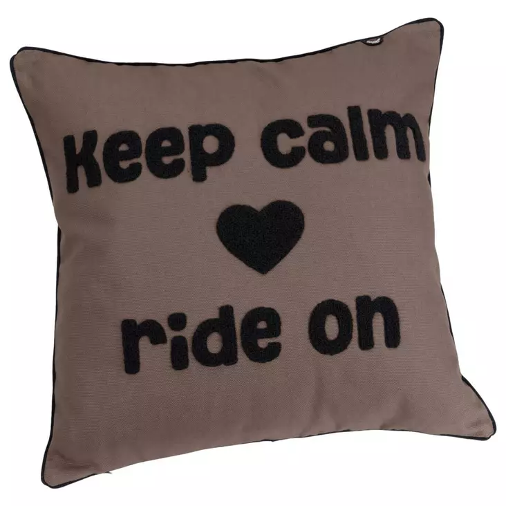 Tyynynpäällinen Cotton Keep Calm Ride On 50x50cm powdertaupe Eskadron - Koti ja sisustus - 059658 - 1