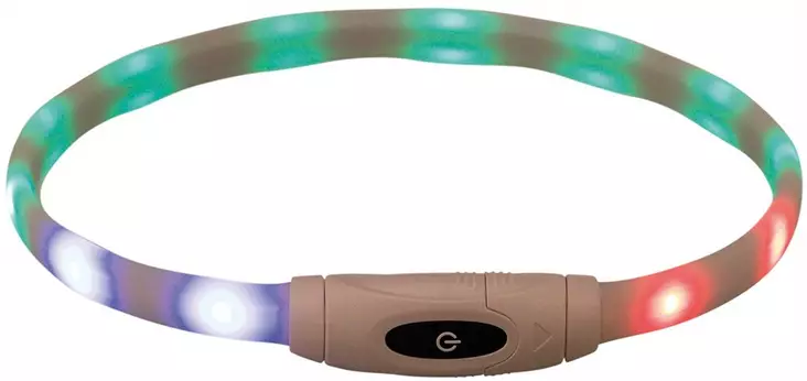 Valopanta USB XS-XL 65x1,6cm monivärinen Trixie - Koiran heijastimet ja turvavalot - 048408 - 1