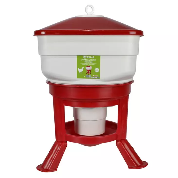Vesiautomaatti linnuille 30L jaloilla puna-valkoinen Willab - Lintujen ruokinta- ja juoma-astiat - 050088 - 1