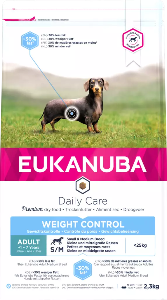 Weight Control Small/Medium Daily Care Eukanuba - Koiran kuivaruoat aikuisille koirille - 023768 - 1