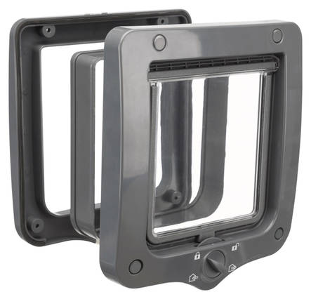 Kissanluukku 4-way+tunneli 20x22cm harmaa Trixie - Kissan luukut ja turvaverkot - 016289 - 1