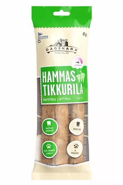 Dentaltikku nauta 45g 3kpl Dagsmark - Koirien puruluut - 030659 - 1