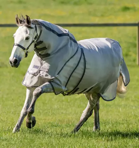 Hyönteisloimi Rambo Optimo Protector Plus irrotettavalla kaulakappaleella Silver/Thunderstorm Grey & Silver Horseware - Hevosen hyönteis- ja UV-loimet - 056029 - 2