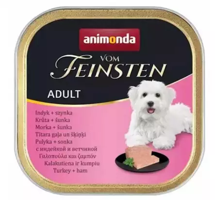 Kalkkuna & kinkku 150g Vom Feinstein Animonda - Koiran säilykkeet aikuisille koirille - 054609 - 1