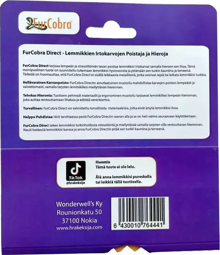 Karvanpoistaja ja hierontaharja FurCobra Direct 10 - Koiran harjat, karstat ja suat - 057369 - 2