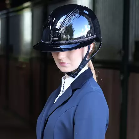 Kypäräkoriste Rhinestone musta-kirkas Lami-cell - Ratsastuskypärät - 054469 - 2