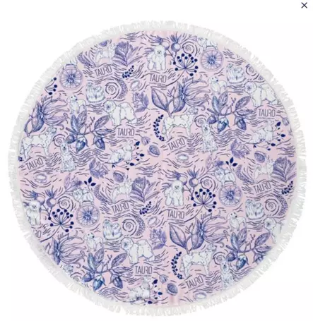 Mikrokuitupyyhe pyöreä 150cm pinkin kirjava hapsuilla Tauro Pro Line - Koiran pyyhkeet ja kuivatusmanttelit - 053529 - 1