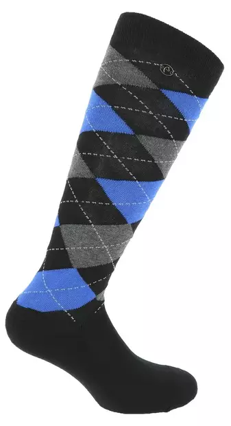 Sukat Argyle musta/sininen Equitheme - Ratsastajan asusteet - 051669 - 1