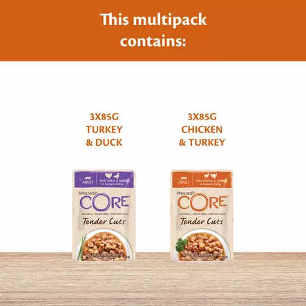 Turkey Tender Cuts Multipack 6x85g CORE cat - Aikuisten kissojen säilykkeet - 055029 - 2