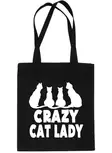 Kangaskassi Crazy Cat Lady musta Print4U - Lahjatavarat - 056659 - 2