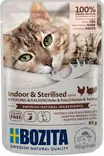 Indoor & Sterilised Kanaa ja kalkkunaa 85g kastikeessa Bozita - Aikuisten kissojen säilykkeet - 046629 - 2
