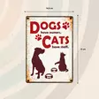 Metallikyltti "Dogs have owners, cats have staff" 21x14,8cm Flamingo - Varoitus- ja huomiokyltit - 059329 - 2