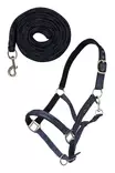 Nylonriimu+riimunnaru 180cm Crystal tummansininen-musta HKM-sports - Hevosen nylonriimut - 054079 - 1