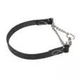 Puolikiristävä nahkapanta ketjulla musta Hansbo Sport - Koiran puolikiristävät pannat - 025059 - 1