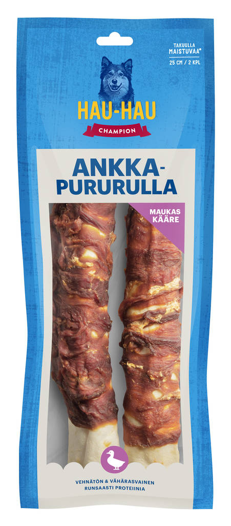 Ankkapururulla 25x4cm 2kpl 220g Hau Hau Champion - Koirien puruluut - 029829 - 1