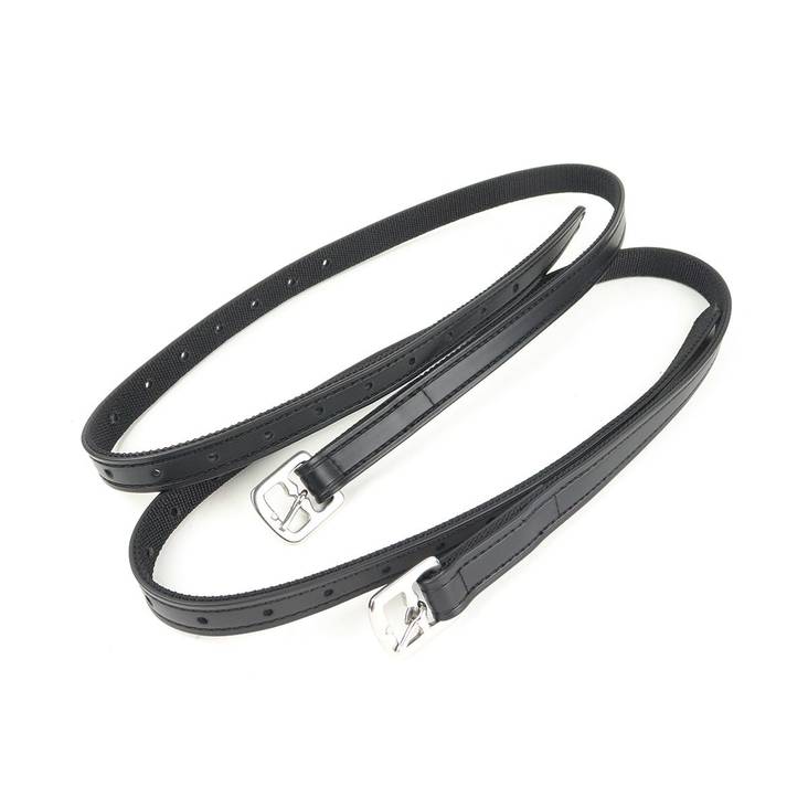 Jalustinhihnat Monte 100cm synteettiset mustat Star Tack - Monte, raviratsastusvarusteet - 035939 - 1