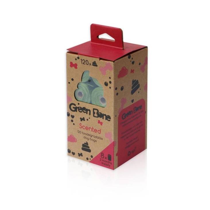 Kakkapussit 8x15pss Forest Green Bone - Koiran kakkapussit ja pidikkeet - 000559 - 1