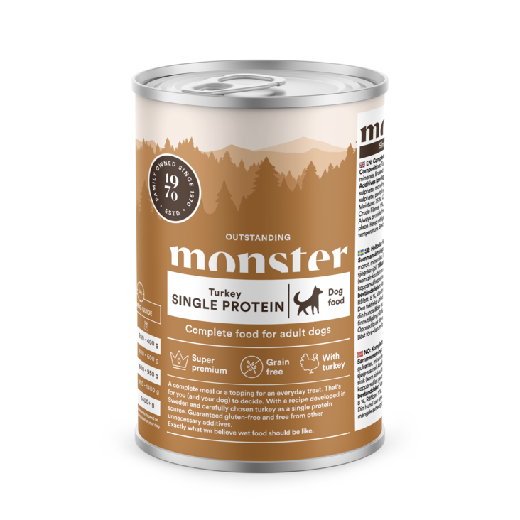 Kalkkuna 400g monster Dog - Koiran säilykkeet erityisruokavaliot - 023709 - 1