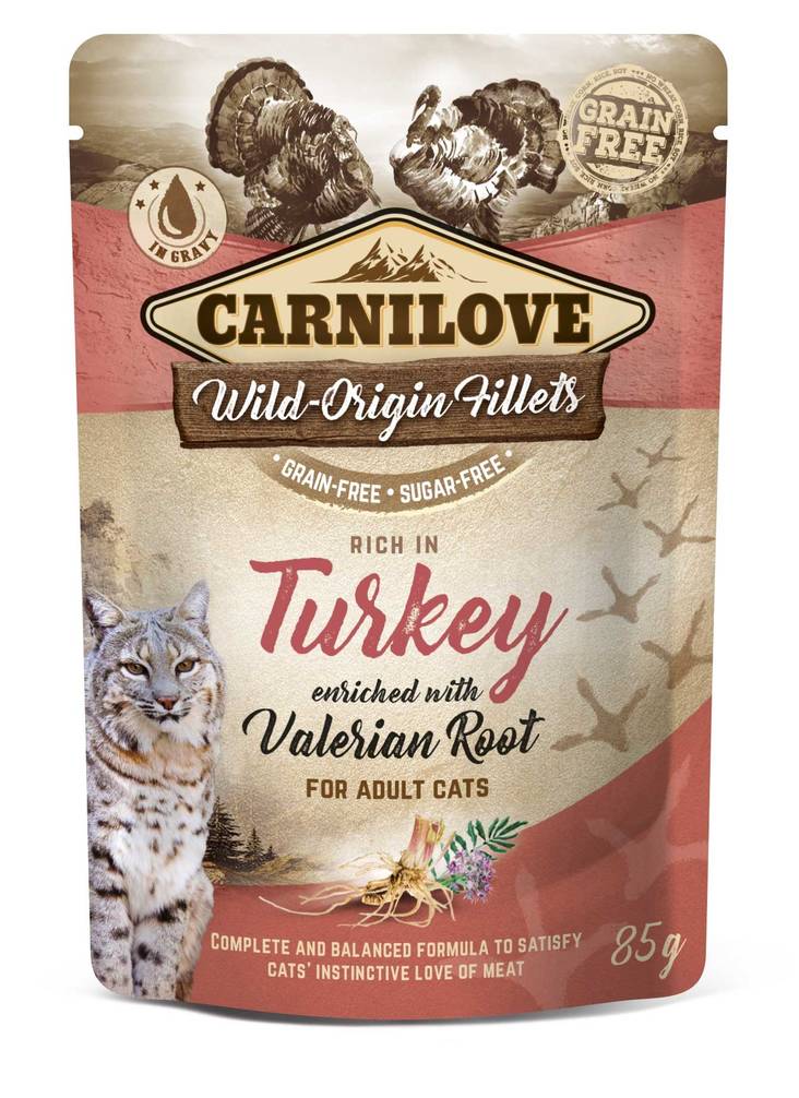 Kalkkuna Valeriaana 85g pss Carnilove Cat - Aikuisten kissojen säilykkeet - 031629 - 1