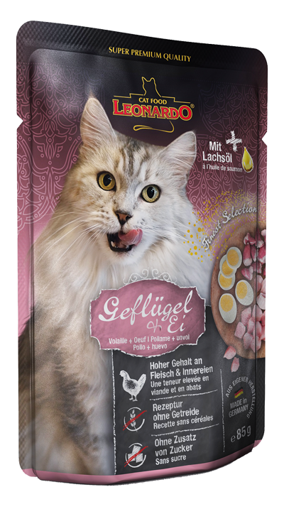 Siipikarja kananmuna 85g pss Leonardo - Aikuisten kissojen säilykkeet - 004979 - 1