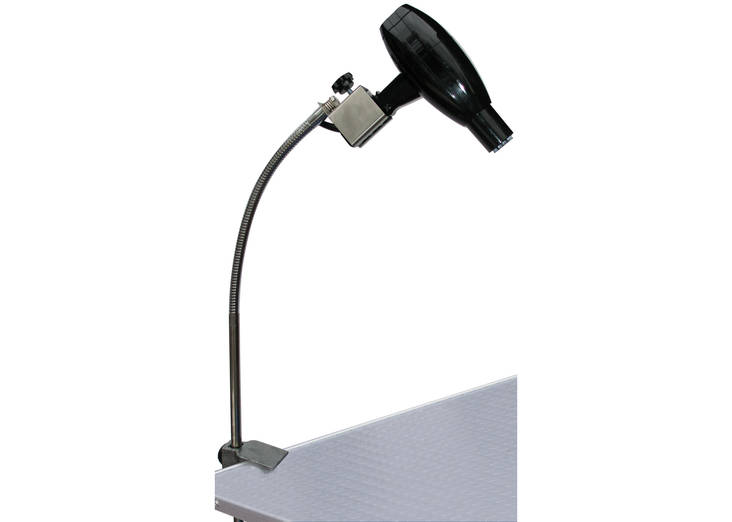 Käsikuivaimen pidike varrella metallia trimmauspöytään Show Tech - Trimmauspöydät ja tarvikkeet - 011819 - 1