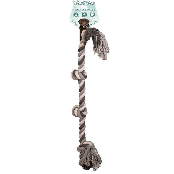 Köysilelu Dental 4 solmua 85cm Floss Boss - Koiran köysilelut - 030019 - 1
