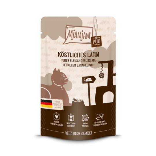 Lammas pur 100% 125g pss MjAMjAM - Aikuisten kissojen säilykkeet - 039039 - 1